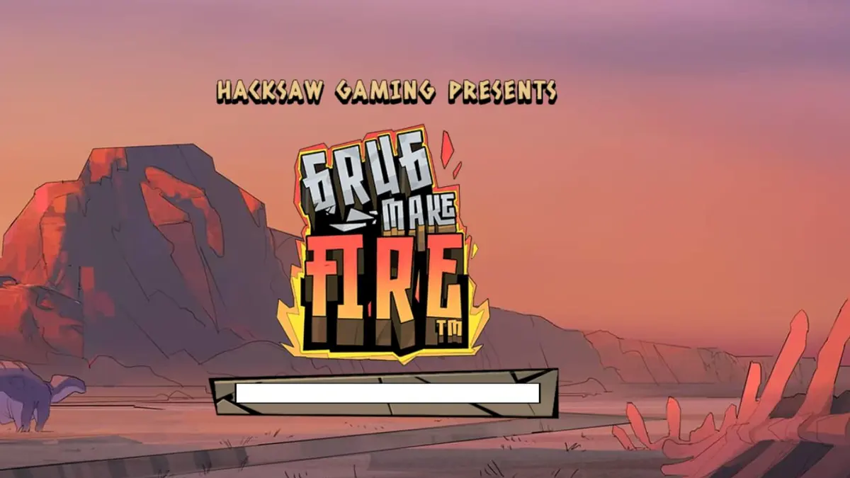 Grug, karakter gua yang ikonik dalam slot Grug Make Fire dari Hacksaw Gaming.